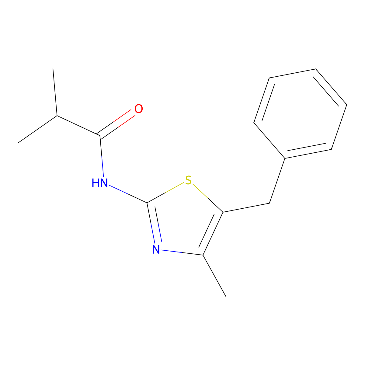 N-(5-benzyl-4-methylthiazol-2-yl)isobutyramide molecular structure, CAS 1147233-49-5