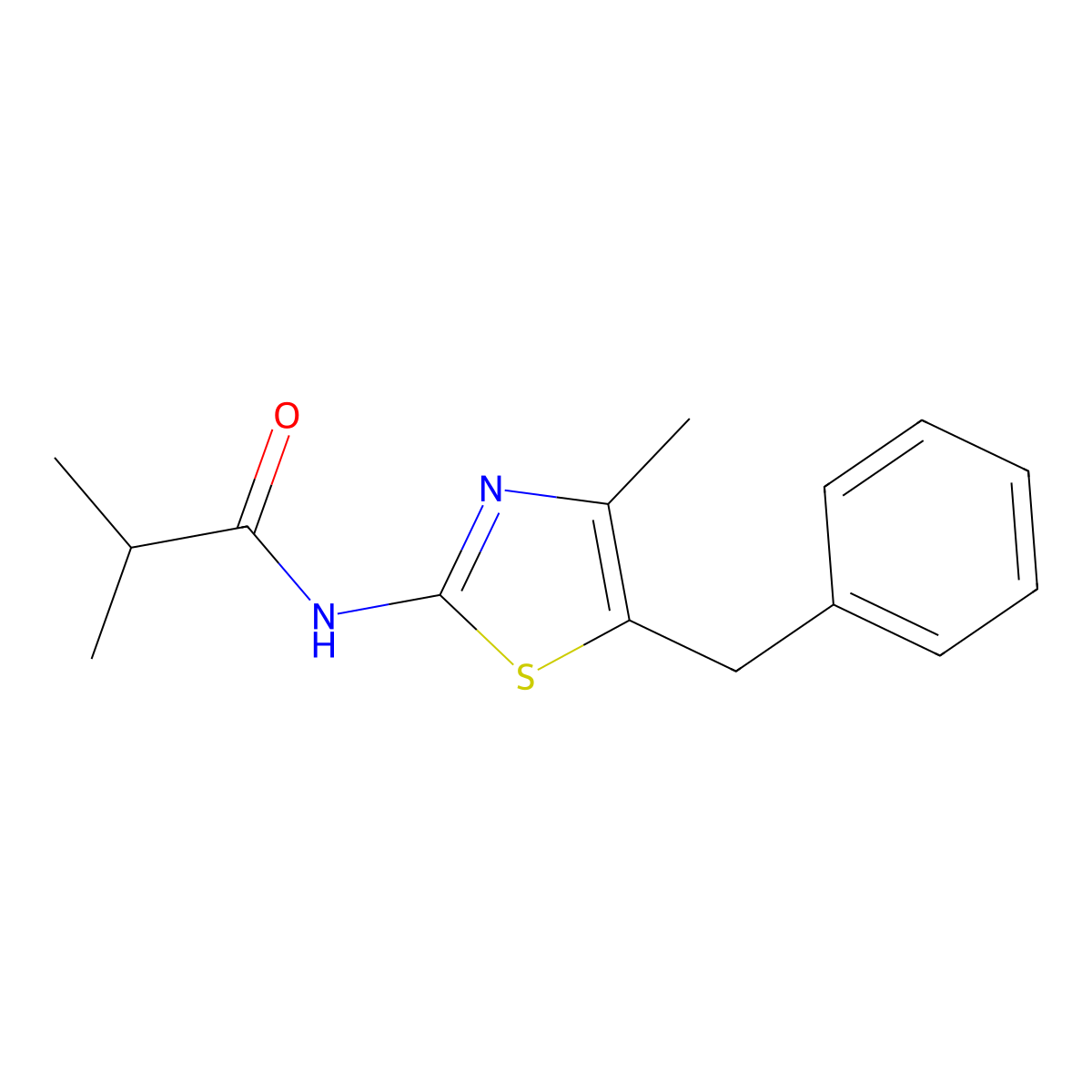 N-(5-benzyl-4-methylthiazol-2-yl)isobutyramide molecular structure, CAS 1147233-49-5