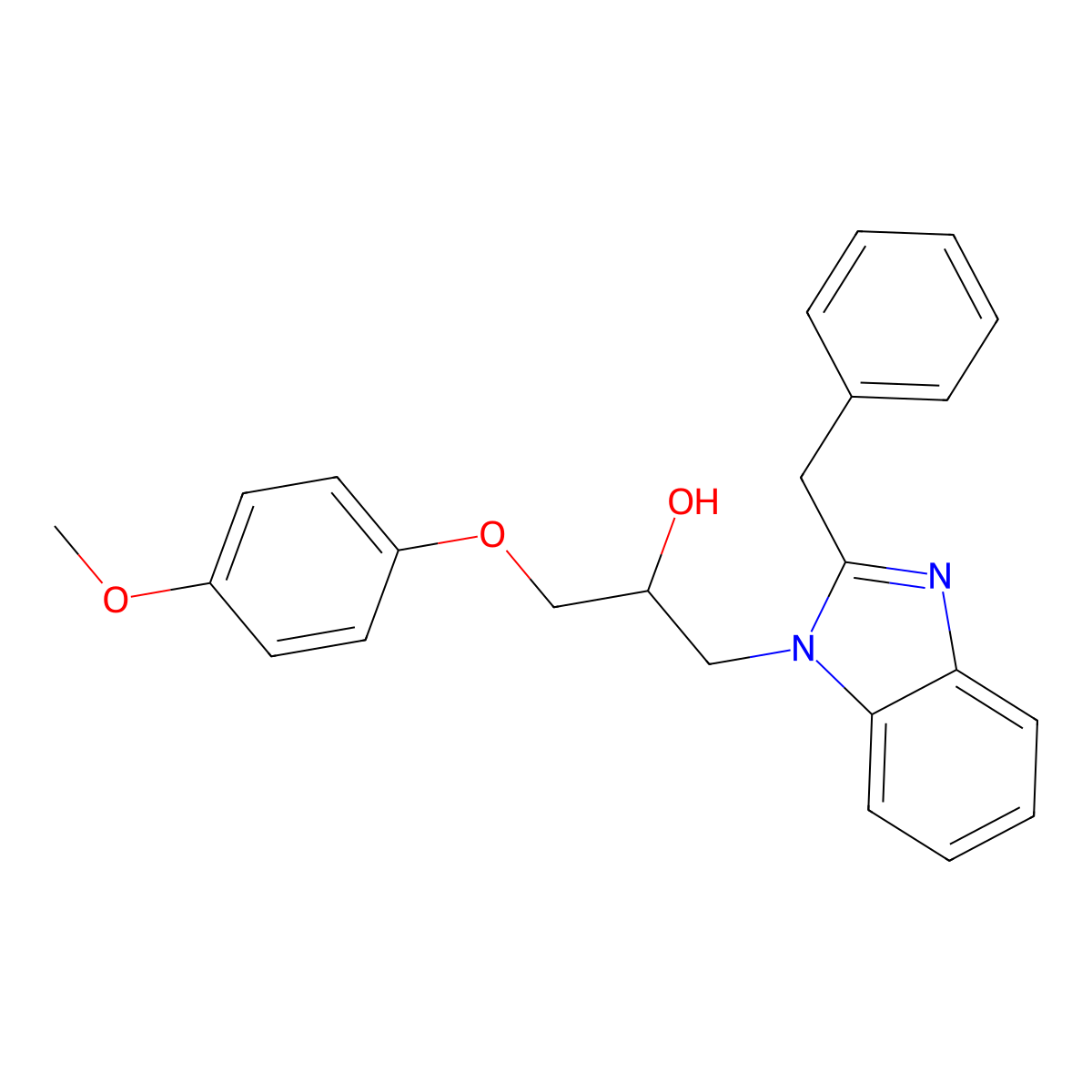 3-(4-Methoxyphenoxy)-1-[2-benzylbenzimidazolyl]propan-2-ol molecular structure, CAS 1147233-94-0