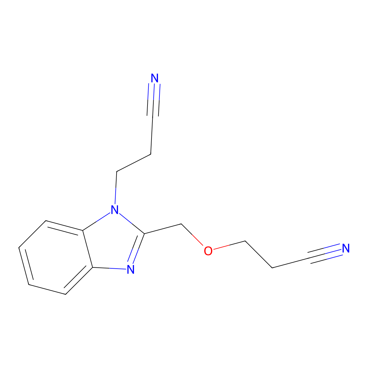 3-(2-((2-cyanoethoxy)methyl)-1H-benzo[d]imidazol-1-yl)propanenitrile molecular structure, CAS 1147236-08-5