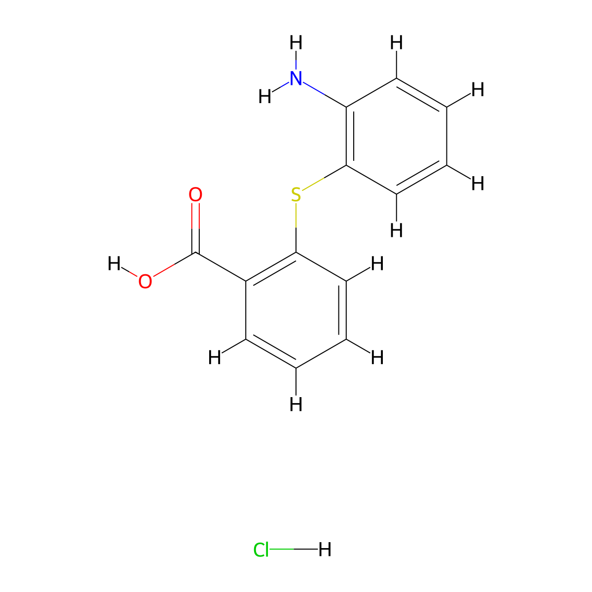 2-[(2-Aminophenyl)thio]benzoic acid hydrochloride molecular structure, CAS 114724-41-3