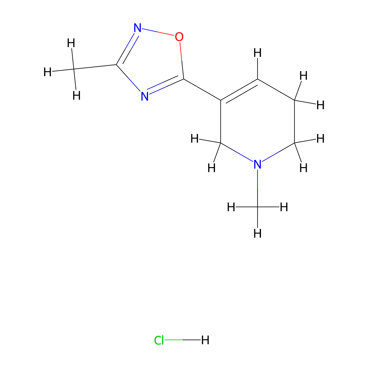 3-Methyl-5-(1-methyl-1,2,5,6-tetrahydropyridin-3-yl)-1,2,4-oxadiazole hydrochloride molecular structure, CAS 114724-55-9