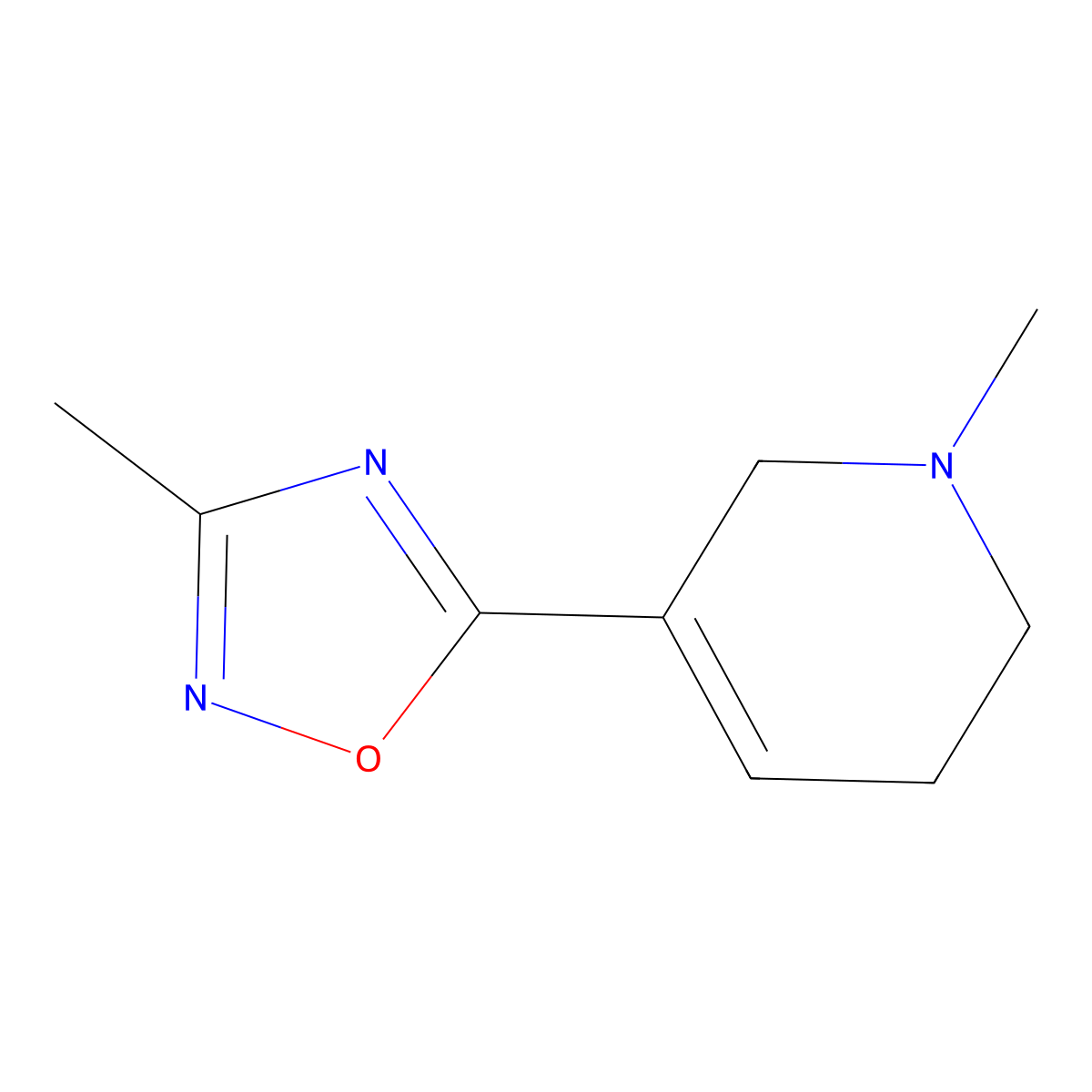 3-Methyl-5-(1-methyl-1,2,5,6-tetrahydropyridin-3-yl)-1,2,4-oxadiazole molecular structure, CAS 114724-56-0
