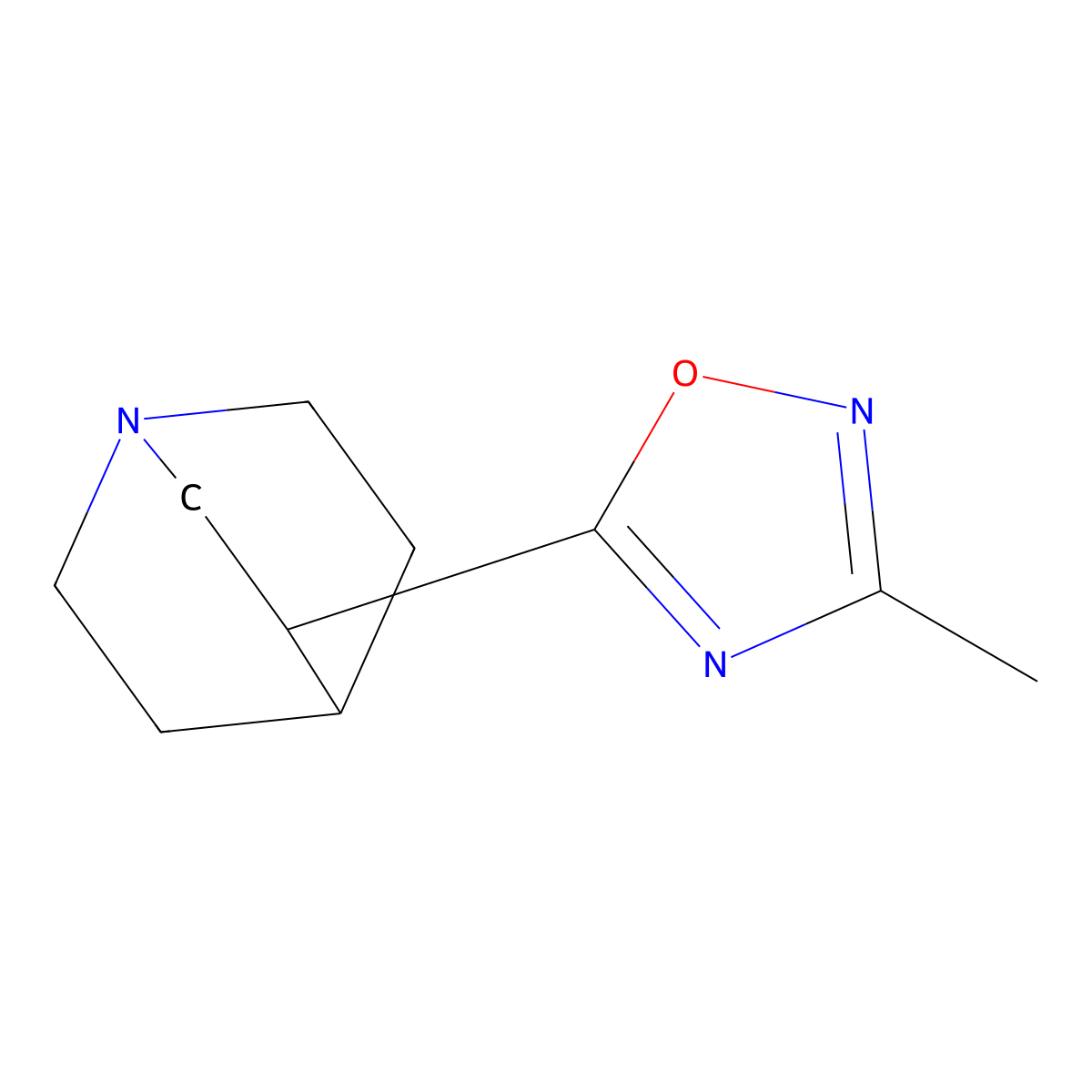 1-Azabicyclo[2.2.2]octane, 3-(3-methyl-1,2,4-oxadiazol-5-yl)- molecular structure, CAS 114724-64-0