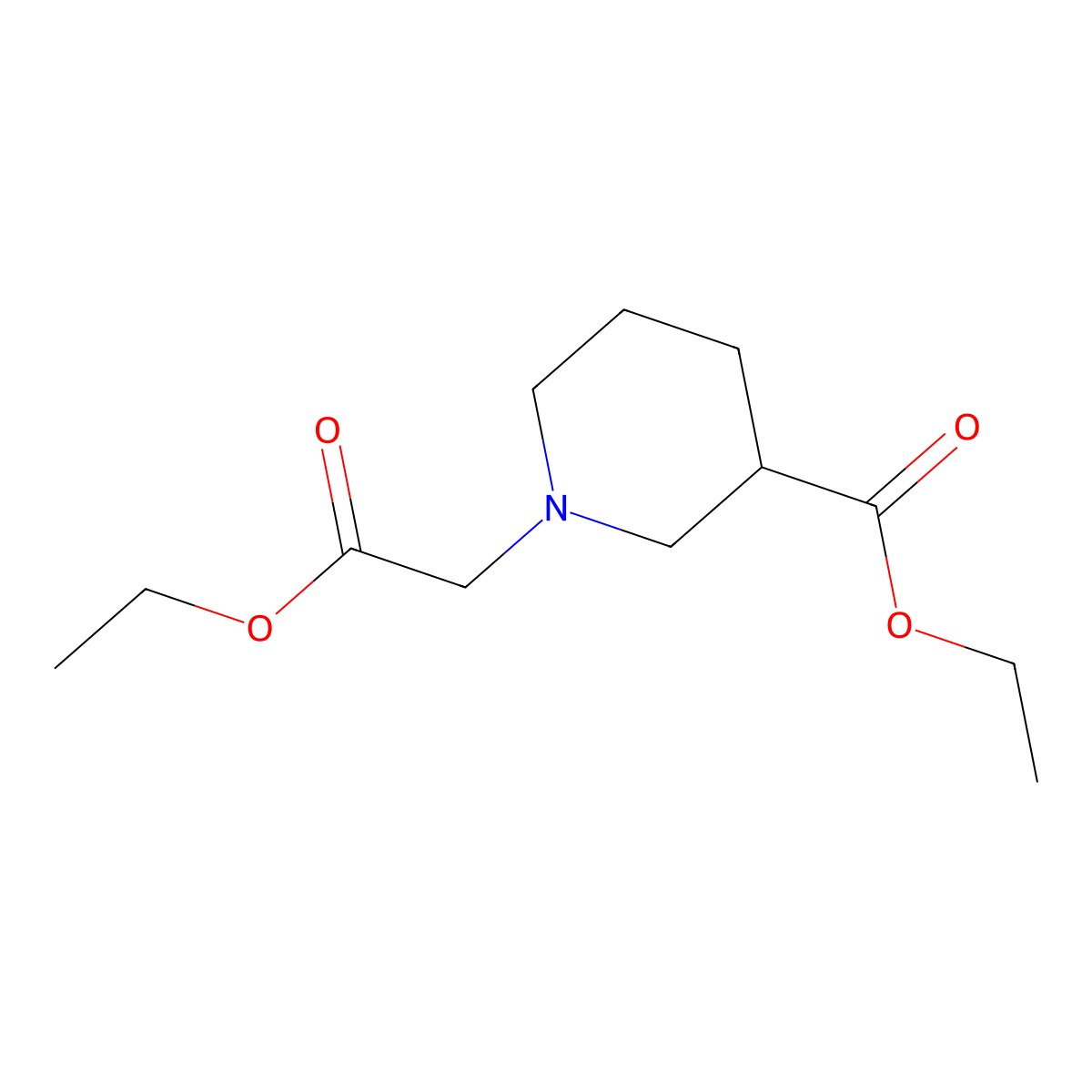 Ethyl 1-(2-ethoxy-2-oxoethyl)piperidine-3-carboxylate molecular structure, CAS 114725-08-5