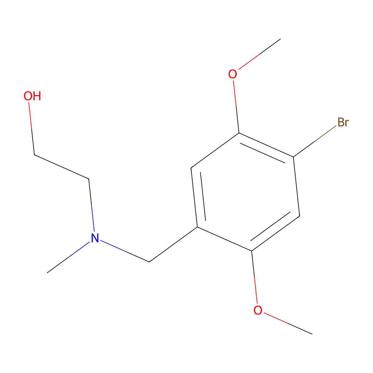 2-((4-Bromo-2,5-dimethoxybenzyl)(methyl)amino)ethan-1-ol molecular structure, CAS 1147286-00-7