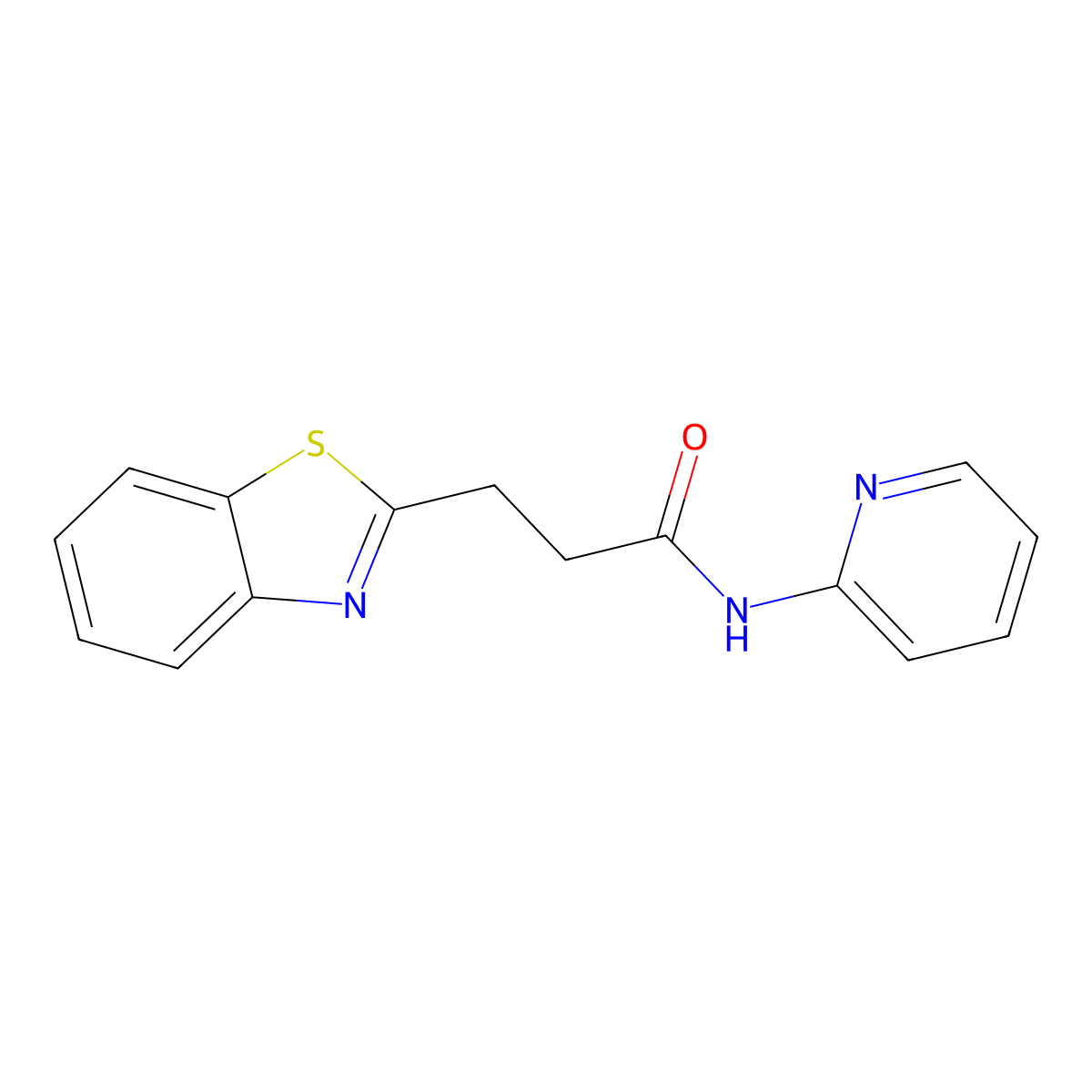 3-(1,3-benzothiazol-2-yl)-N-(pyridin-2-yl)propanamide molecular structure, CAS 1147288-82-1