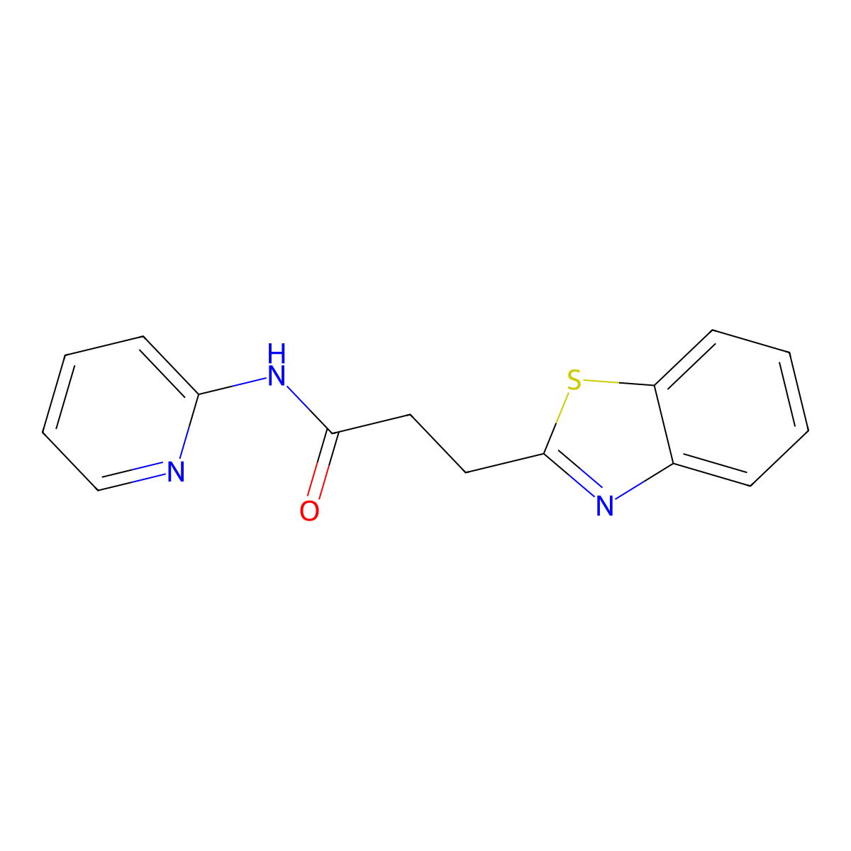 3-(1,3-benzothiazol-2-yl)-N-(pyridin-2-yl)propanamide molecular structure, CAS 1147288-82-1