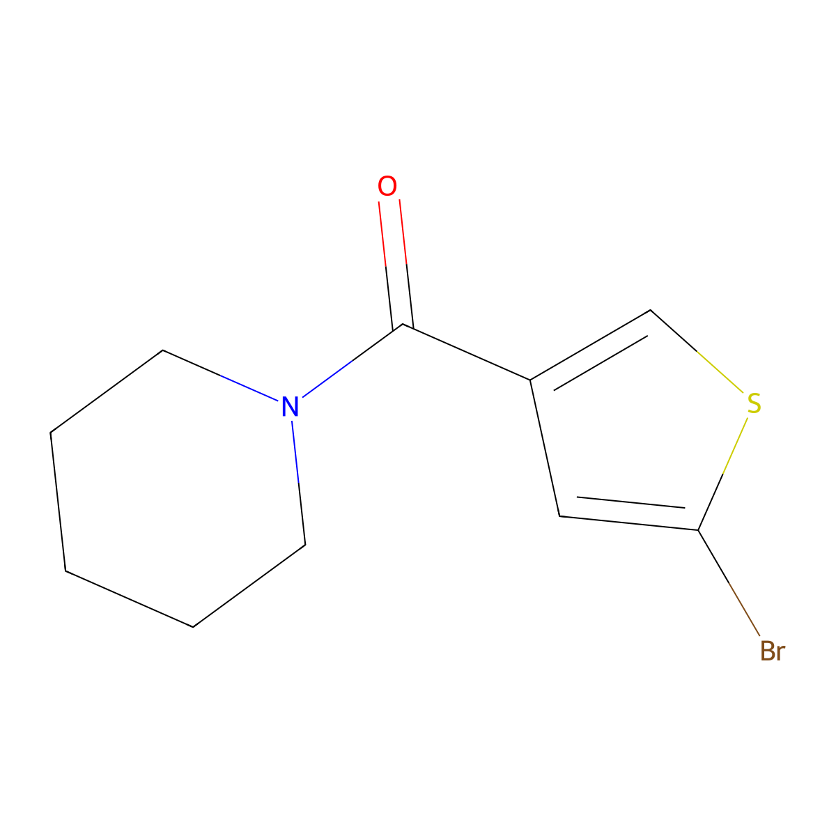 (5-Bromothiophen-3-yl)-piperidin-1-yl-methanone molecular structure, CAS 1147327-26-1