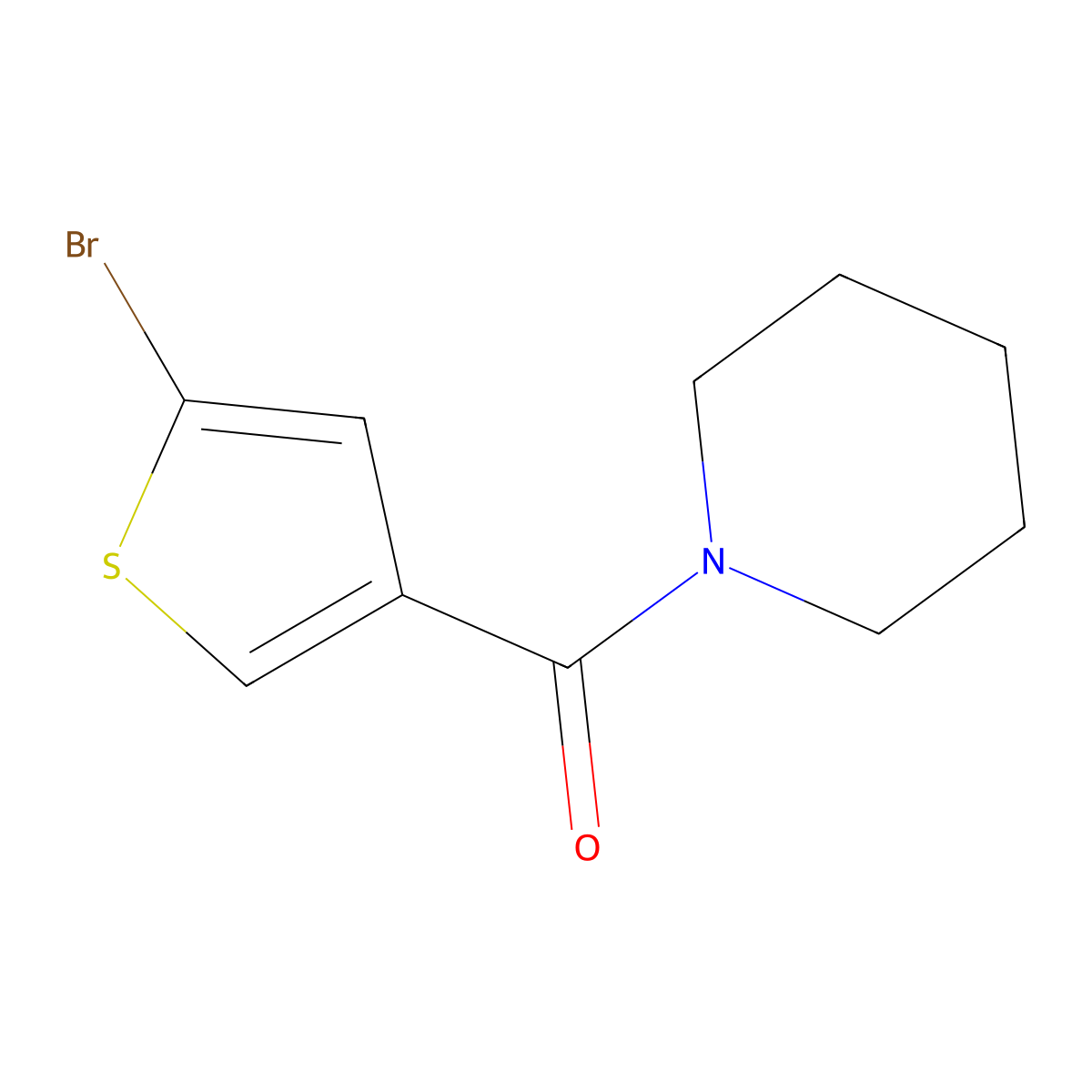 (5-Bromothiophen-3-yl)-piperidin-1-yl-methanone molecular structure, CAS 1147327-26-1