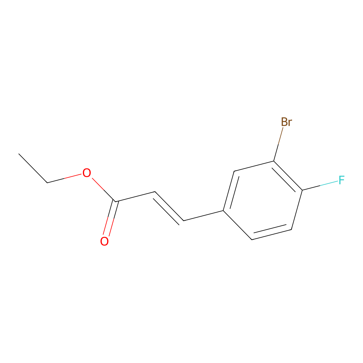 (2E)-3-(3-Bromo-4-fluorophenyl)-2-propenoic acid, ethyl ester molecular structure, CAS 1147334-61-9