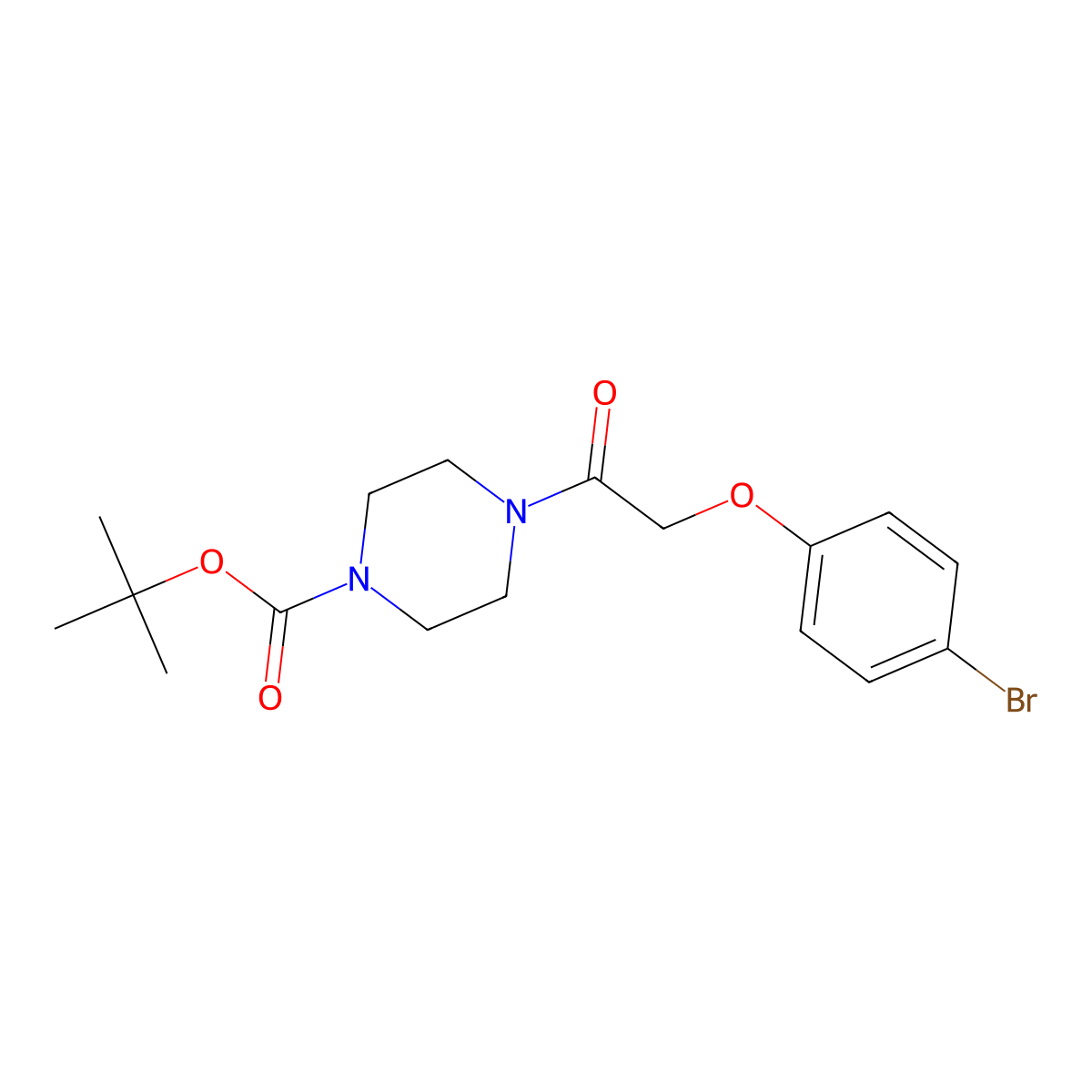 Tert-butyl 4-(2-(4-bromophenoxy)acetyl)piperazine-1-carboxylate molecular structure, CAS 1147343-55-2