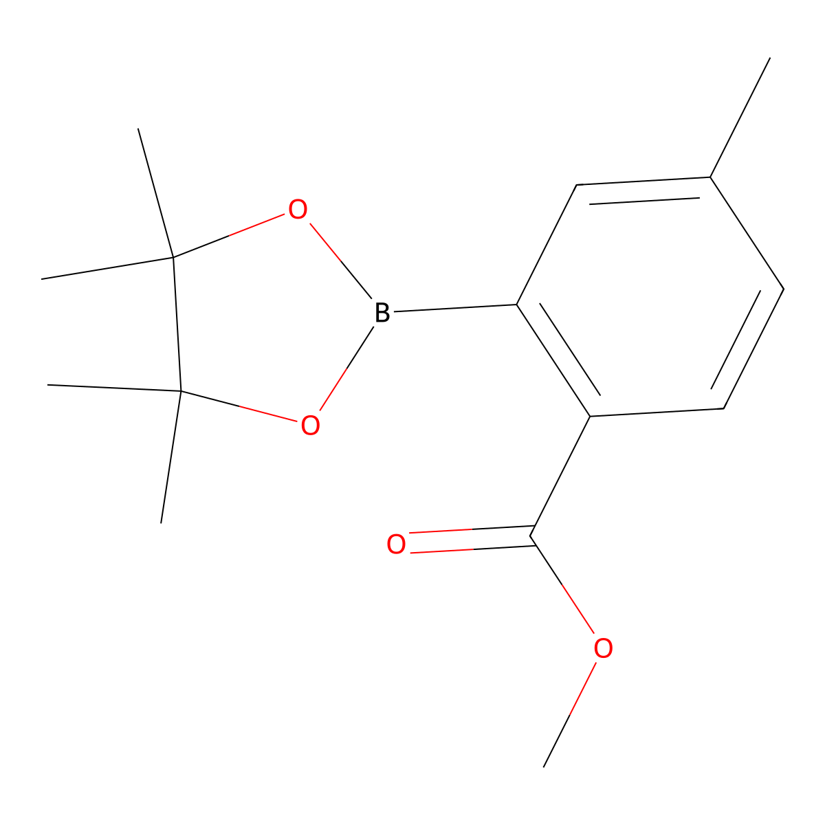 Methyl 4-methyl-2-(4,4,5,5-tetramethyl-1,3,2-dioxaborolan-2-YL)benzoate molecular structure, CAS 1147351-76-5