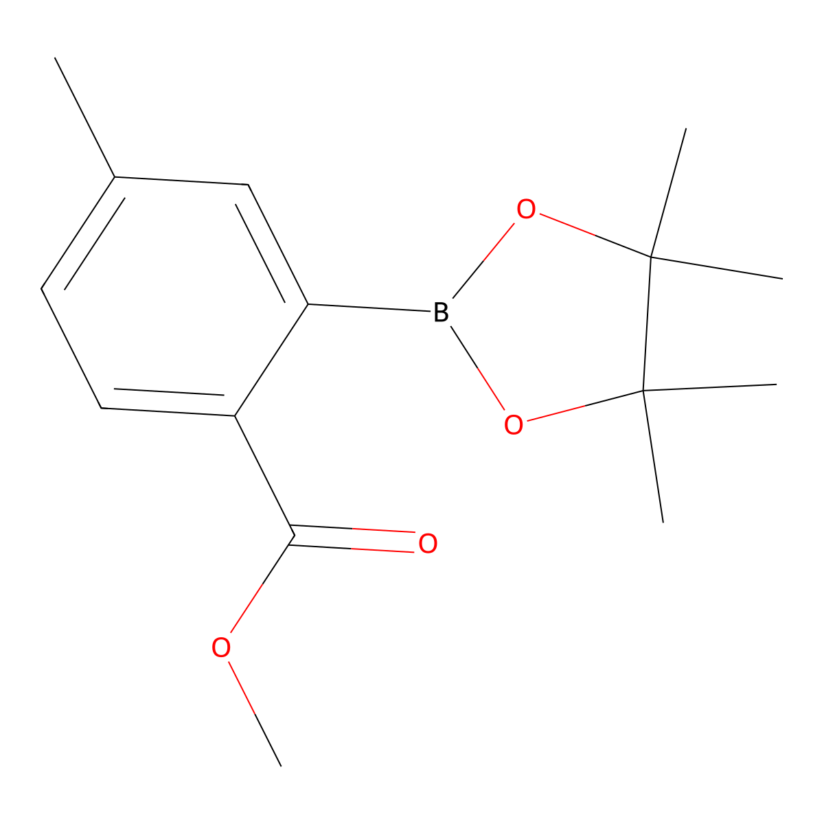Methyl 4-methyl-2-(4,4,5,5-tetramethyl-1,3,2-dioxaborolan-2-YL)benzoate molecular structure, CAS 1147351-76-5
