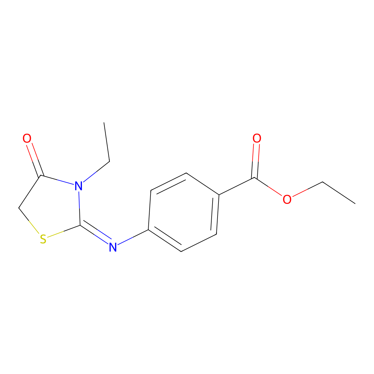 4-[3-Ethyl-4-oxo-thiazolidin-(2Z)-ylideneamino]-benzoic acid ethyl ester molecular structure, CAS 1147359-42-9