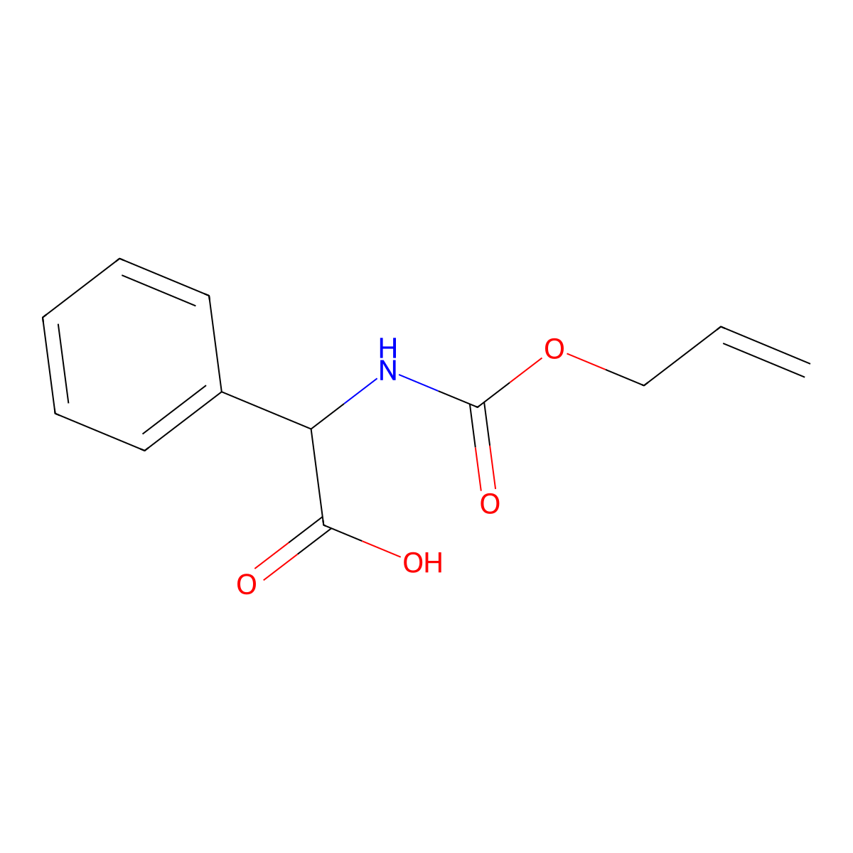 2-Phenyl-2-{[(prop-2-en-1-yloxy)carbonyl]amino}acetic acid molecular structure, CAS 114736-52-6