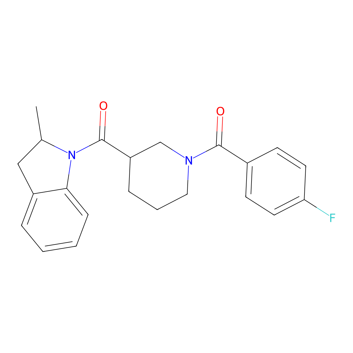 (4-fluorophenyl){3-[(2-methyl-2,3-dihydro-1H-indol-1-yl)carbonyl]piperidin-1-yl}methanone molecular structure, CAS 1147361-20-3