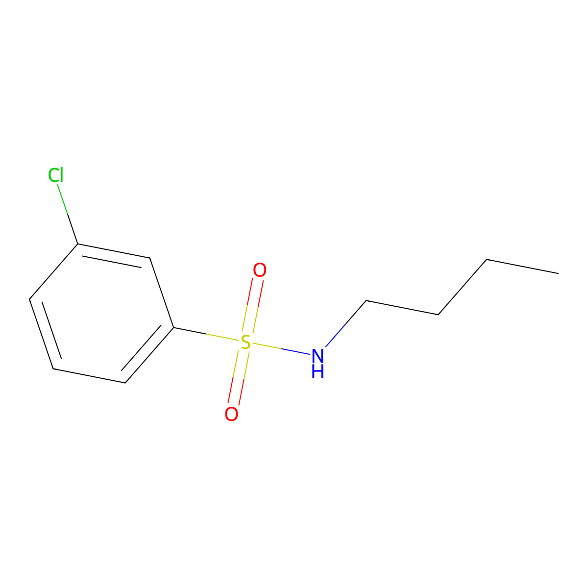 N-butyl-3-chlorobenzene-1-sulfonamide molecular structure, CAS 1147362-57-9