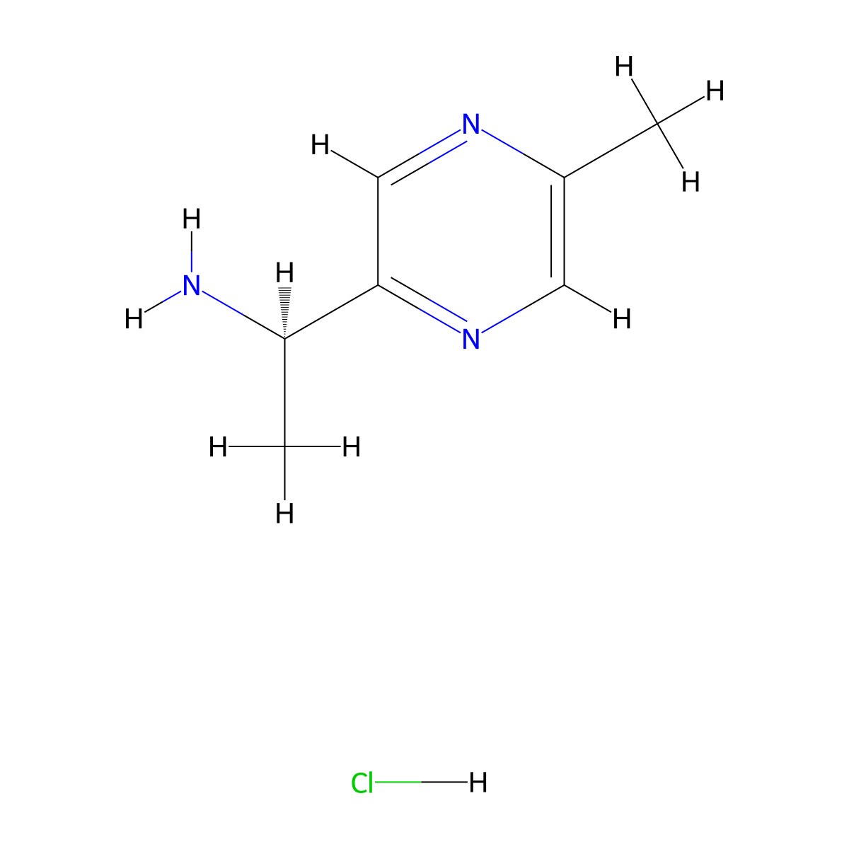 (r)-1-(5-Methylpyrazin-2-yl)ethanamine hydrochloride molecular structure, CAS 1147379-19-8