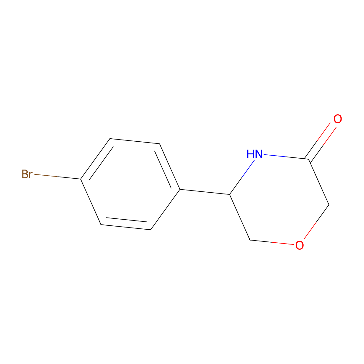 5-(4-Bromophenyl)morpholin-3-one molecular structure, CAS 1147392-80-0