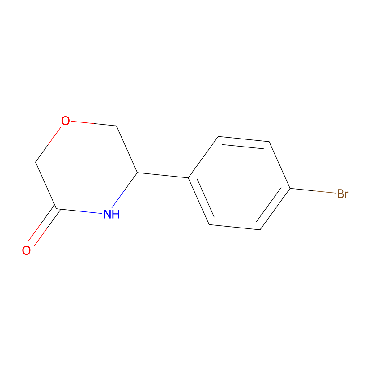 5-(4-Bromophenyl)morpholin-3-one molecular structure, CAS 1147392-80-0