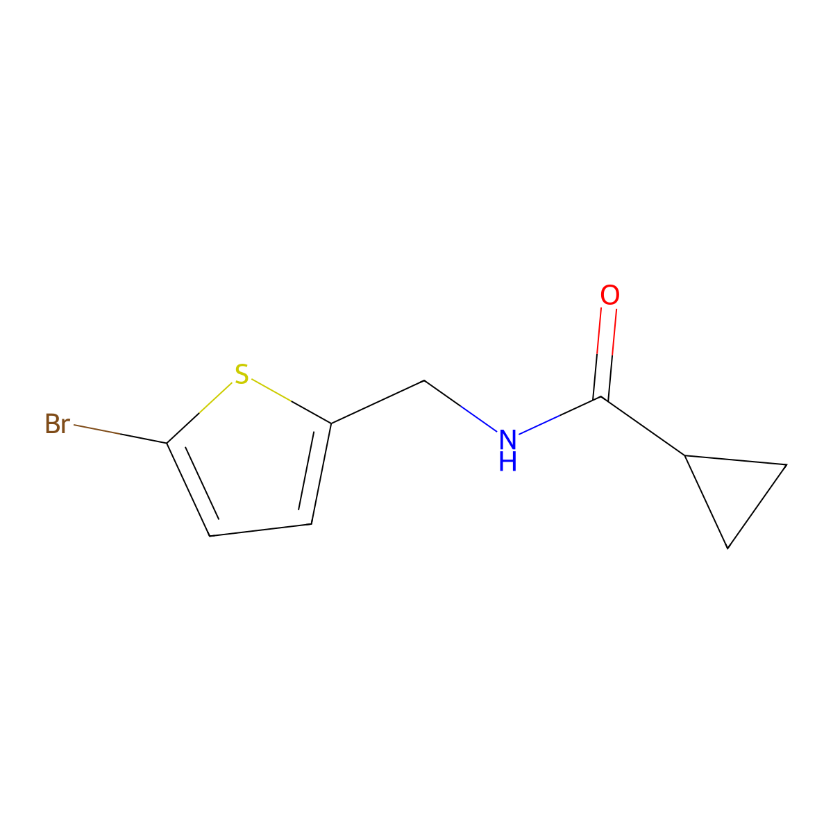 N-((5-bromothiophen-2-yl)methyl)cyclopropanecarboxamide molecular structure, CAS 1147407-04-2