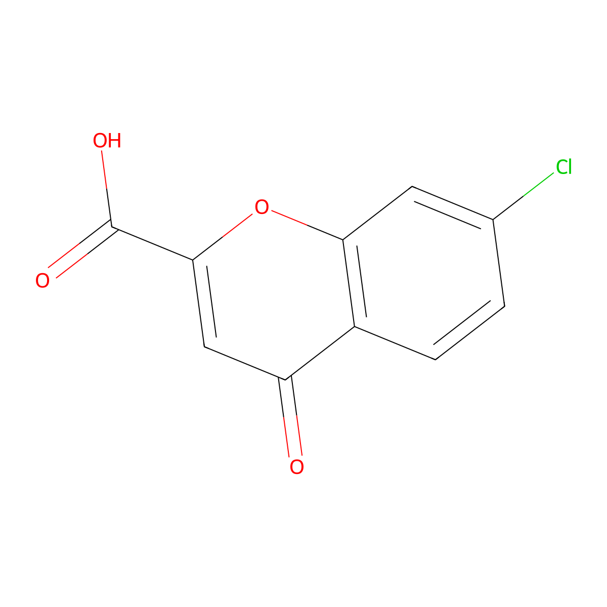 7-chloro-4-oxo-4H-chromene-2-carboxylic acid molecular structure, CAS 114741-22-9