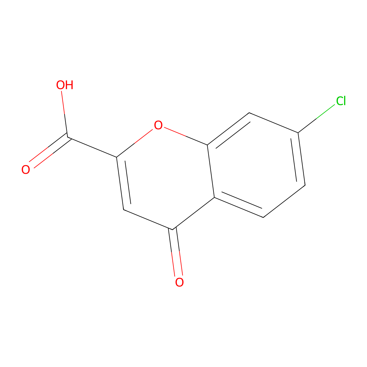 7-chloro-4-oxo-4H-chromene-2-carboxylic acid molecular structure, CAS 114741-22-9