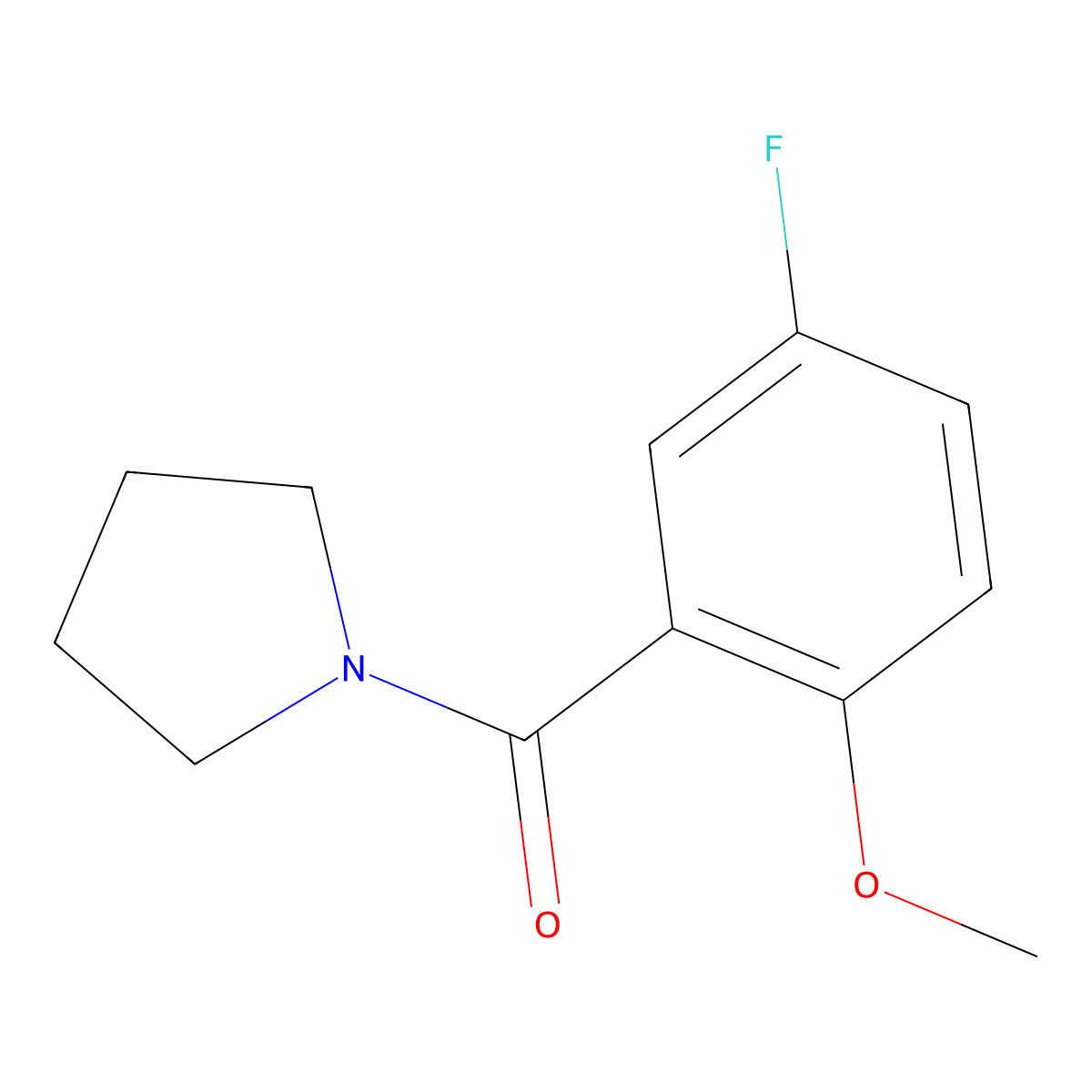 (5-Fluoro-2-methoxyphenyl)(pyrrolidin-1-yl)methanone molecular structure, CAS 1147410-36-3