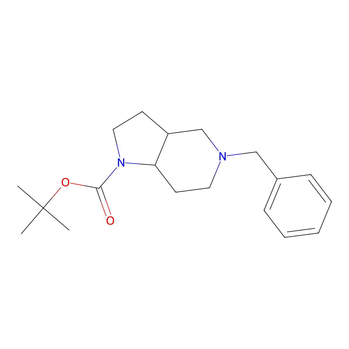 tert-butyl 5-benzyloctahydro-1H-pyrrolo[3,2-c]pyridine-1-carboxylate molecular structure, CAS 1147421-99-5