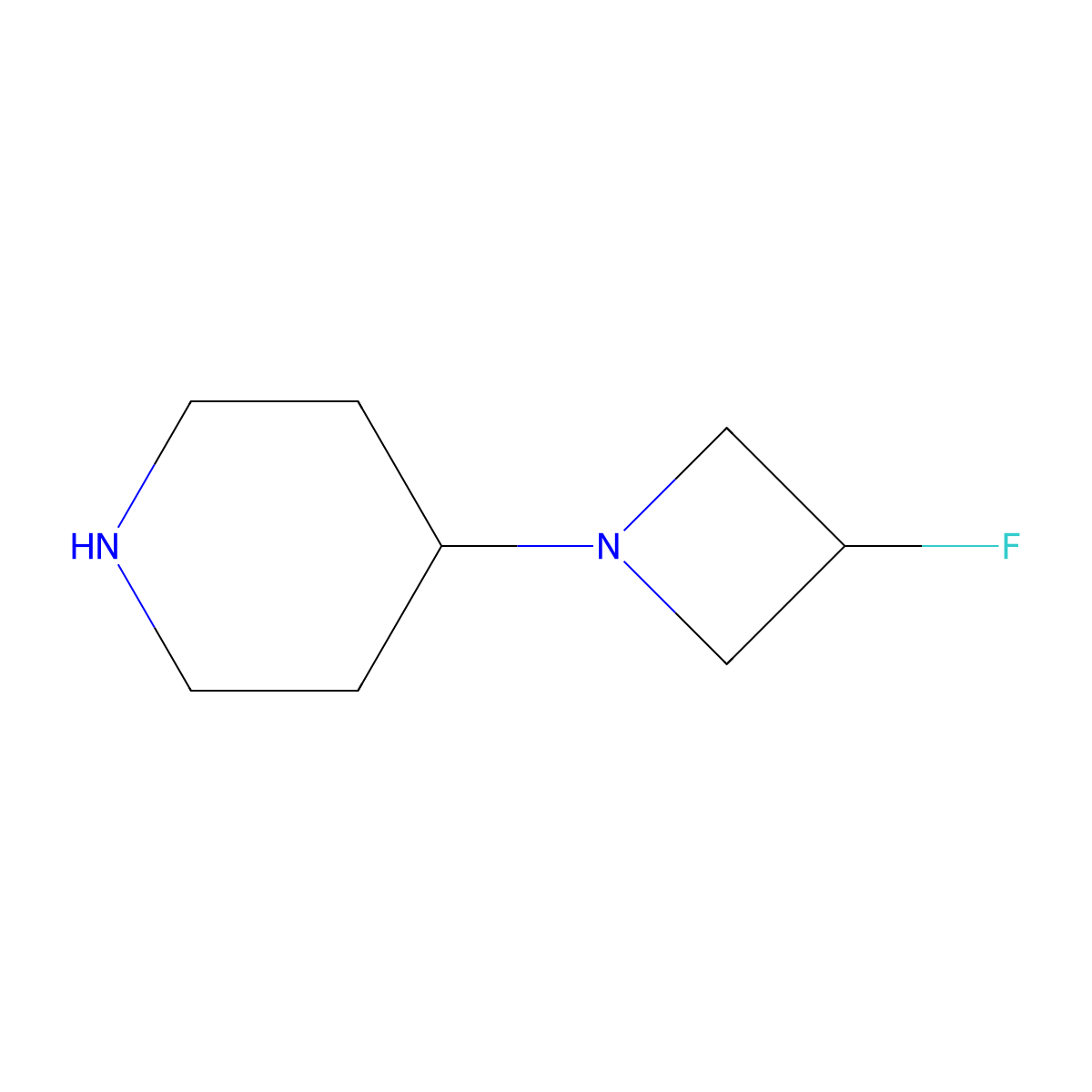4-(3-Fluoroazetidin-1-YL)piperidine molecular structure, CAS 1147422-28-3