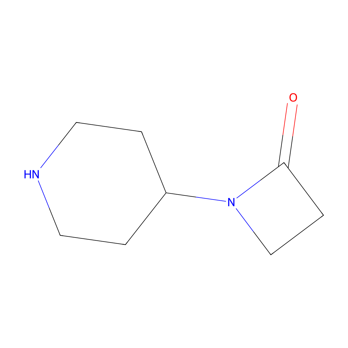 1-(Piperidin-4-yl)azetidin-2-one molecular structure, CAS 1147422-36-3