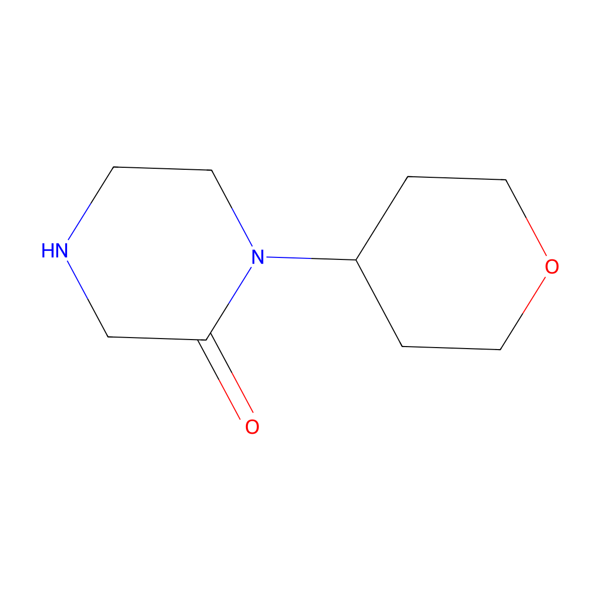 1-(Oxan-4-yl)piperazin-2-one molecular structure, CAS 1147422-83-0