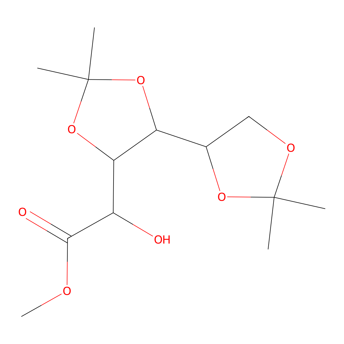Methyl 3,4:5,6-di-O-isopropylidene-D-gluconate molecular structure, CAS 114743-85-0
