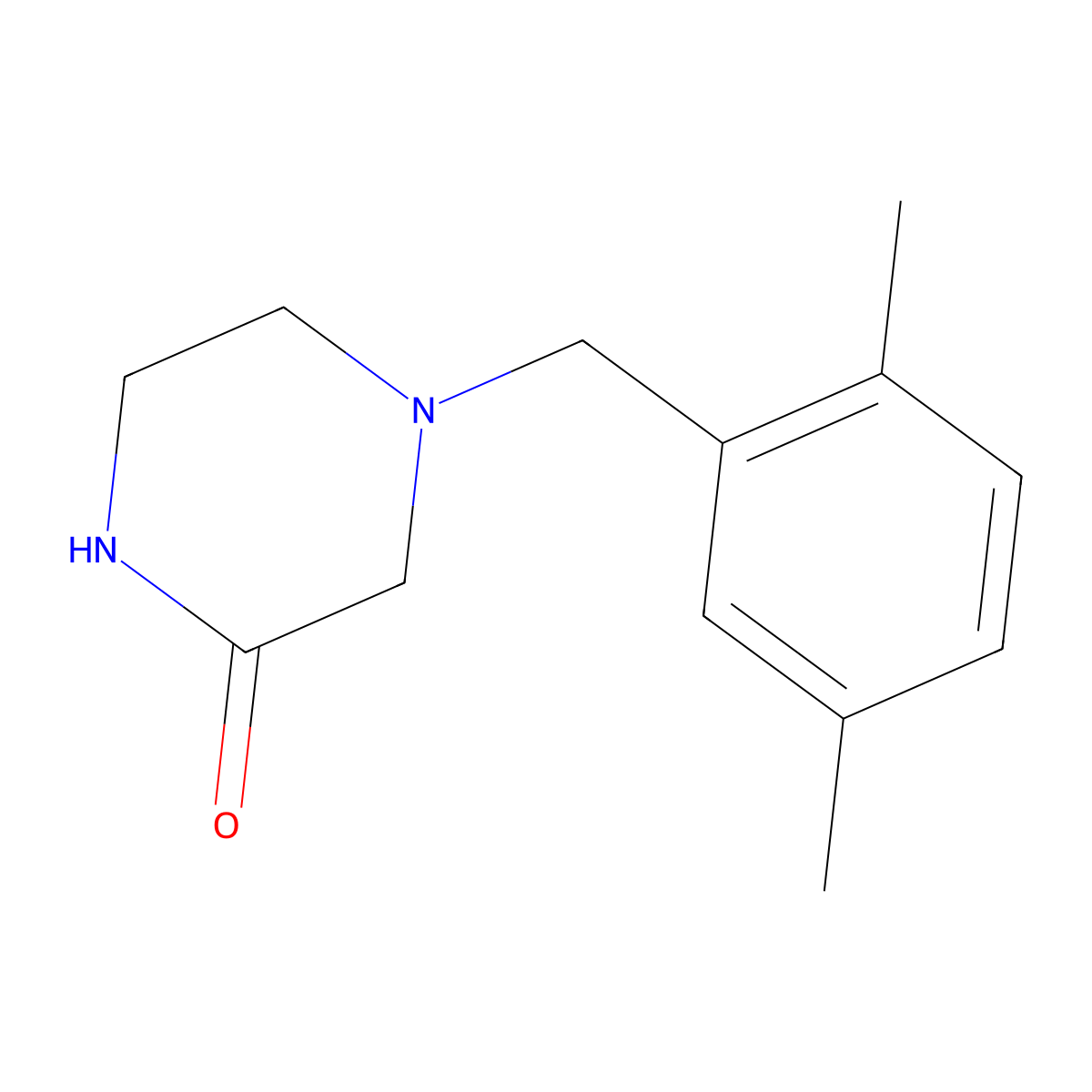 4-[(2,5-Dimethylphenyl)methyl]piperazin-2-one molecular structure, CAS 1147448-66-5