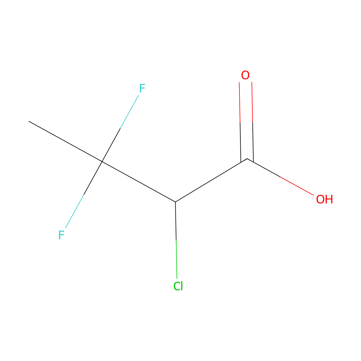 2-Chloro-3,3-difluorobutanoic acid molecular structure, CAS 114745-69-6