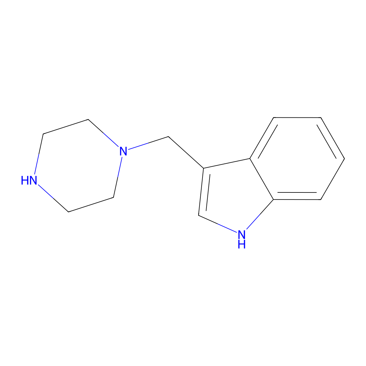 3-(piperazin-1-ylmethyl)-1H-indole molecular structure, CAS 114746-66-6