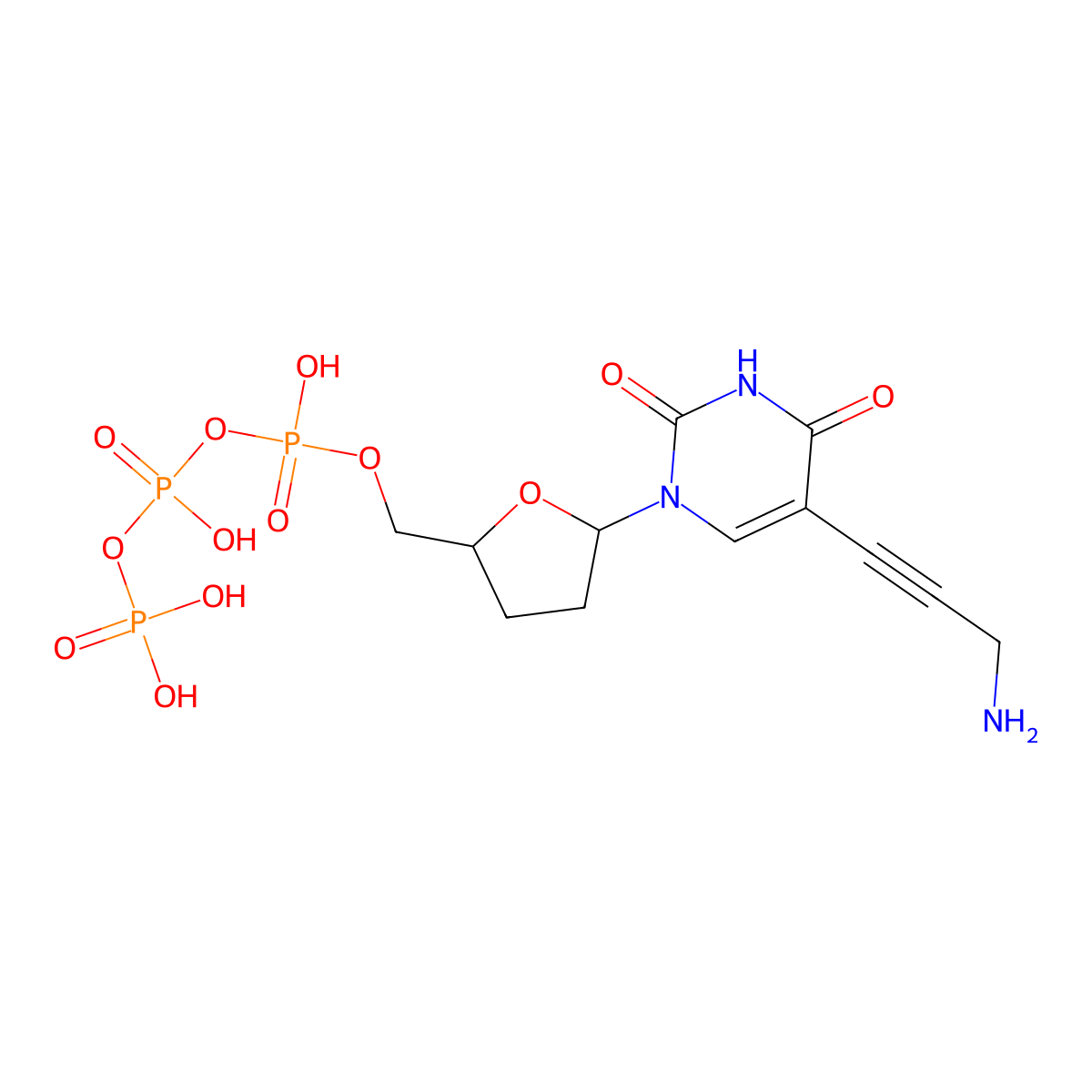 5-Propargylamino-ddUTP molecular structure, CAS 114748-59-3