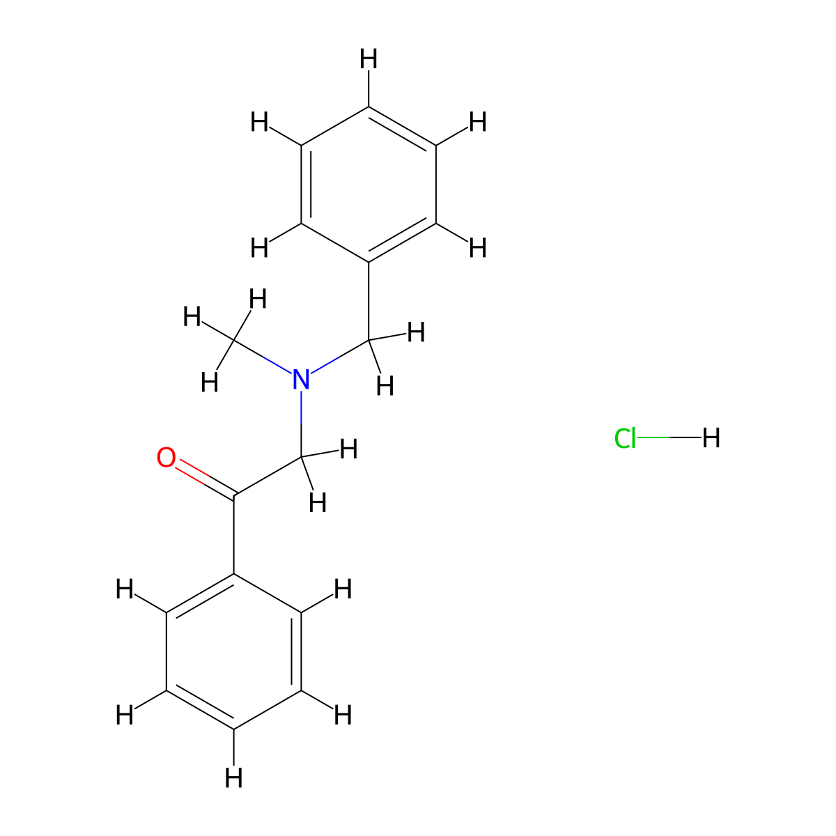 2-(Benzylmethylamino)acetophenone hydrochloride molecular structure, CAS 114751-41-6