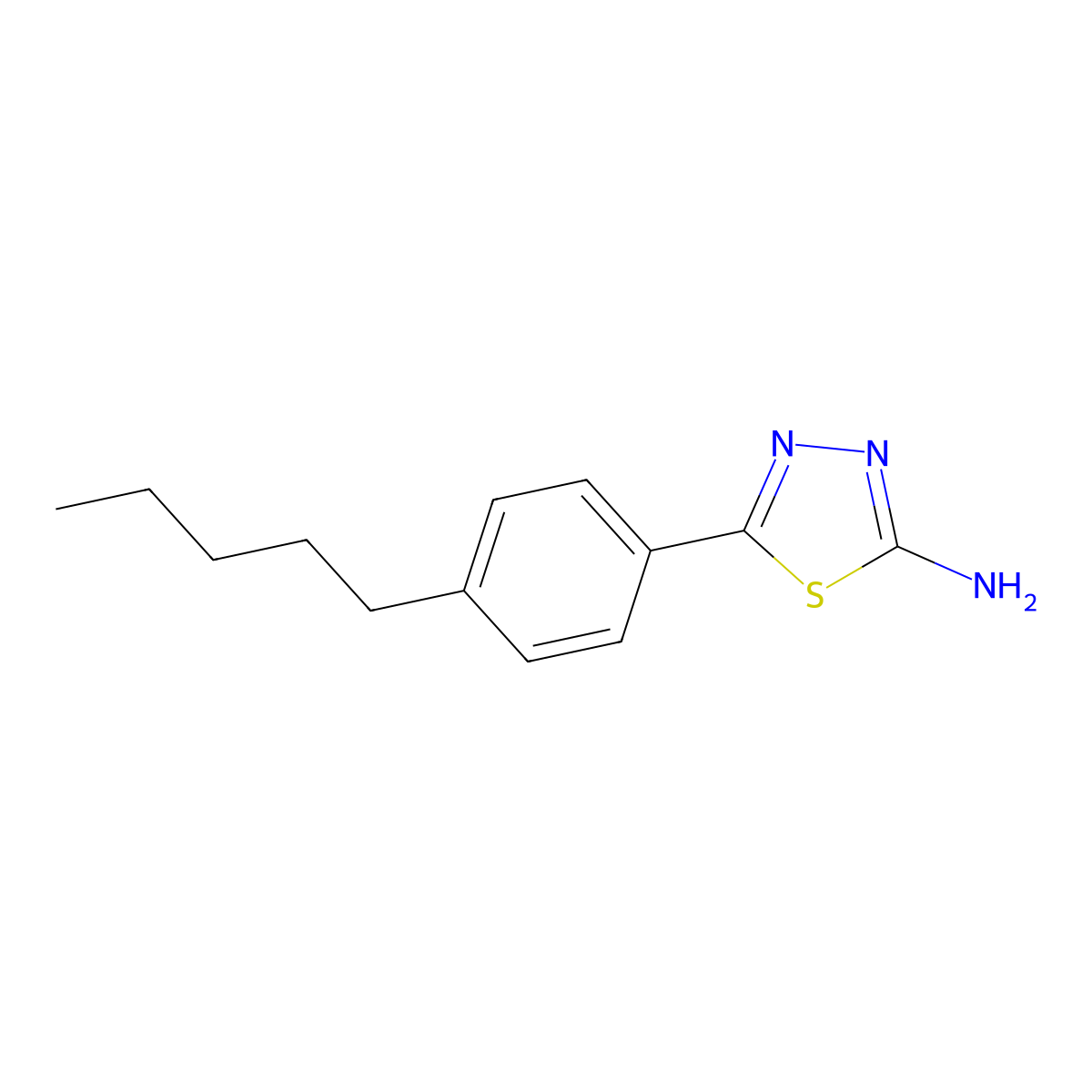 5-(4-Pentylphenyl)-1,3,4-thiadiazol-2-amine molecular structure, CAS 114751-76-7