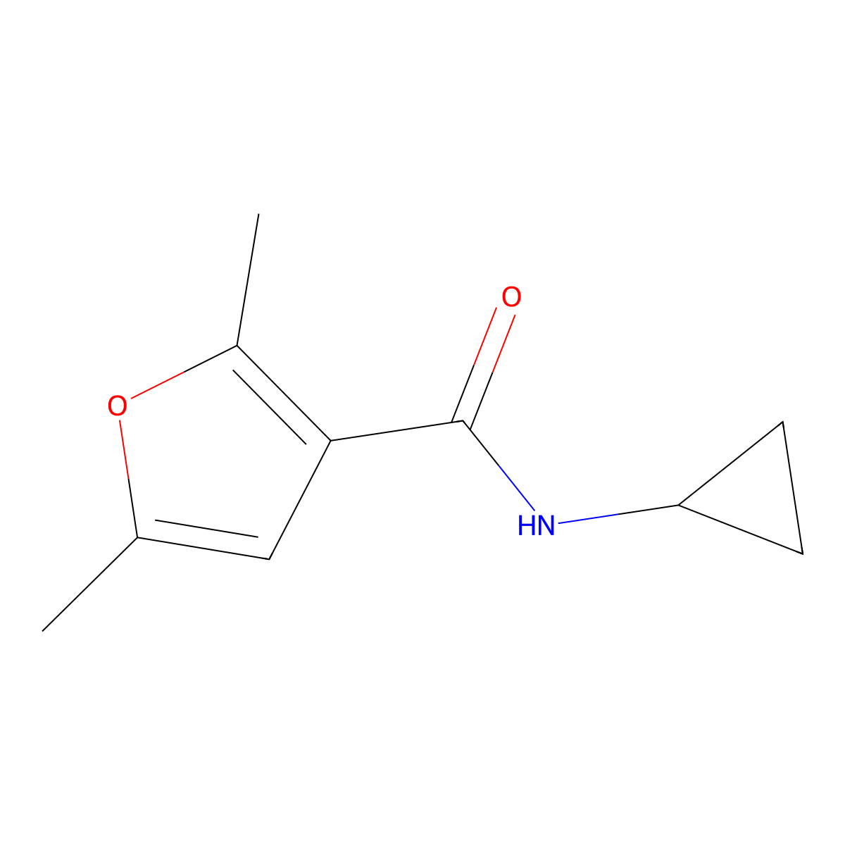 N-cyclopropyl-2,5-dimethylfuran-3-carboxamide molecular structure, CAS 1147510-15-3