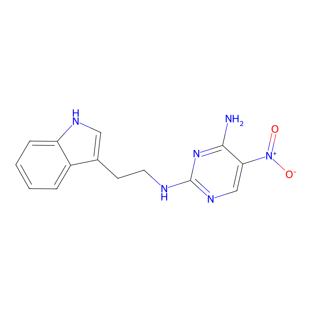 N2-(2-(1H-indol-3-yl)ethyl)-5-nitropyrimidine-2,4-diamine molecular structure, CAS 1147516-50-4