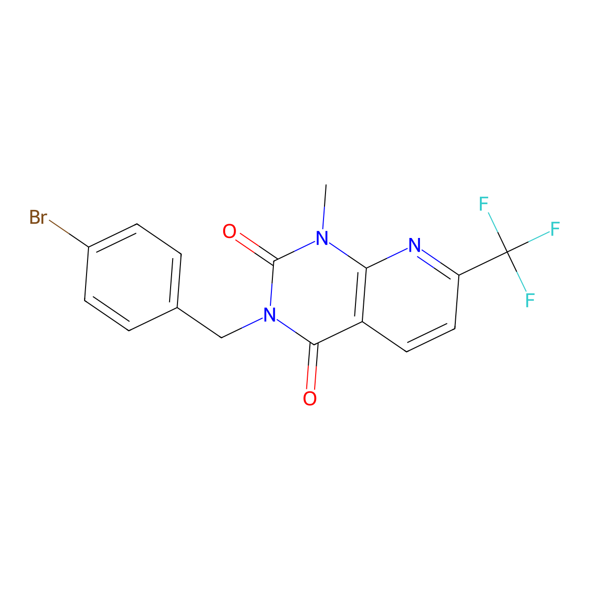 3-[(4-bromophenyl)methyl]-1-methyl-7-(trifluoromethyl)-1H,2H,3H,4H-pyrido[2,3-d]pyrimidine-2,4-dione molecular structure, CAS 1147522-06-2