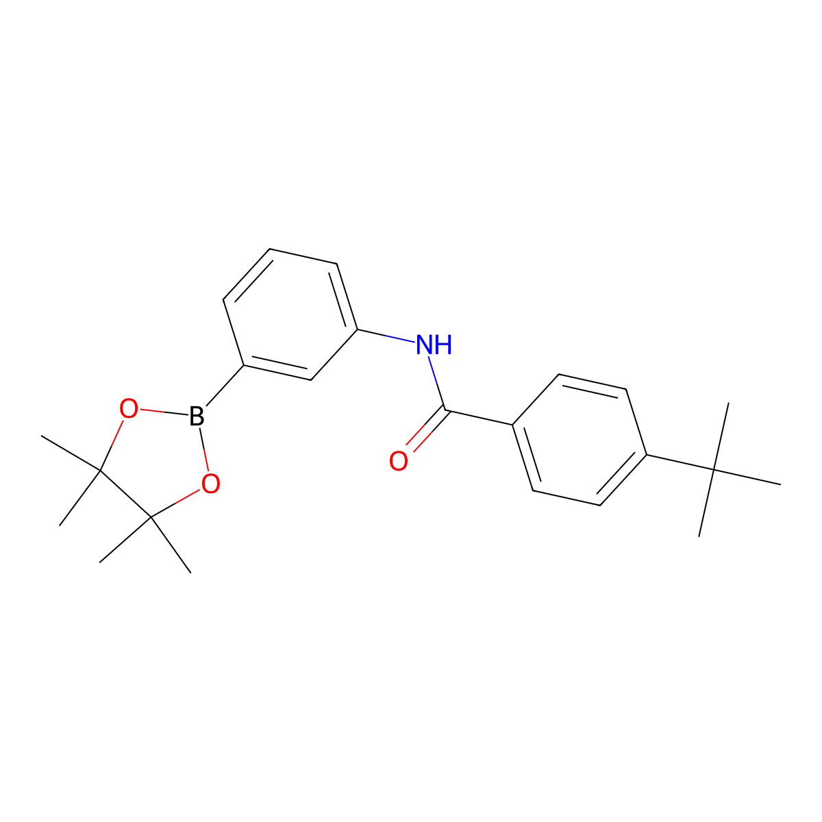 4-(tert-Butyl)-N-(3-(4,4,5,5-tetramethyl-1,3,2-dioxaborolan-2-yl)phenyl)benzamide molecular structure, CAS 1147530-76-4