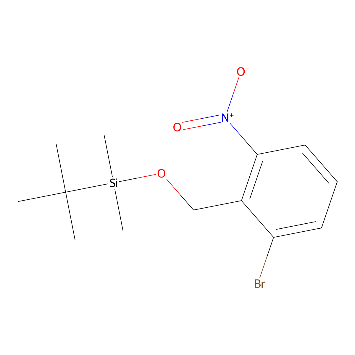 ((2-Bromo-6-nitrobenzyl)oxy)(tert-butyl)dimethylsilane molecular structure, CAS 1147531-02-9