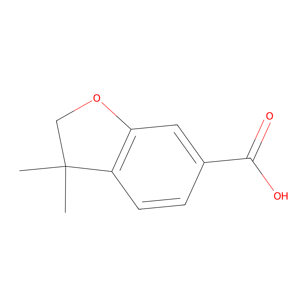 3,3-Dimethyl-2,3-dihydrobenzofuran-6-carboxylic acid molecular structure, CAS 1147531-58-5