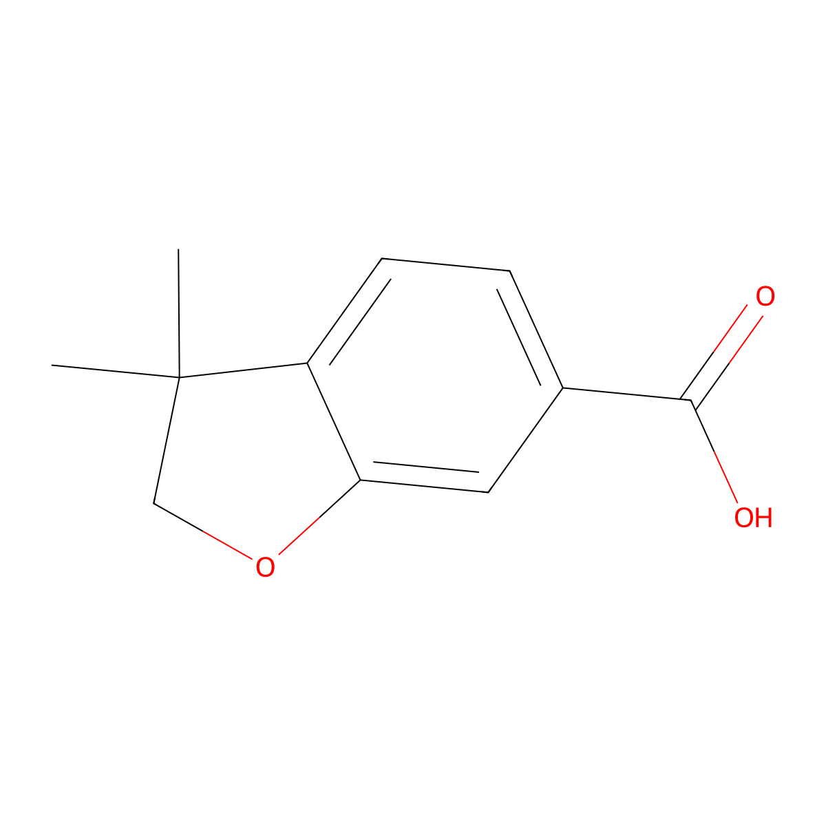 3,3-Dimethyl-2,3-dihydrobenzofuran-6-carboxylic acid molecular structure, CAS 1147531-58-5