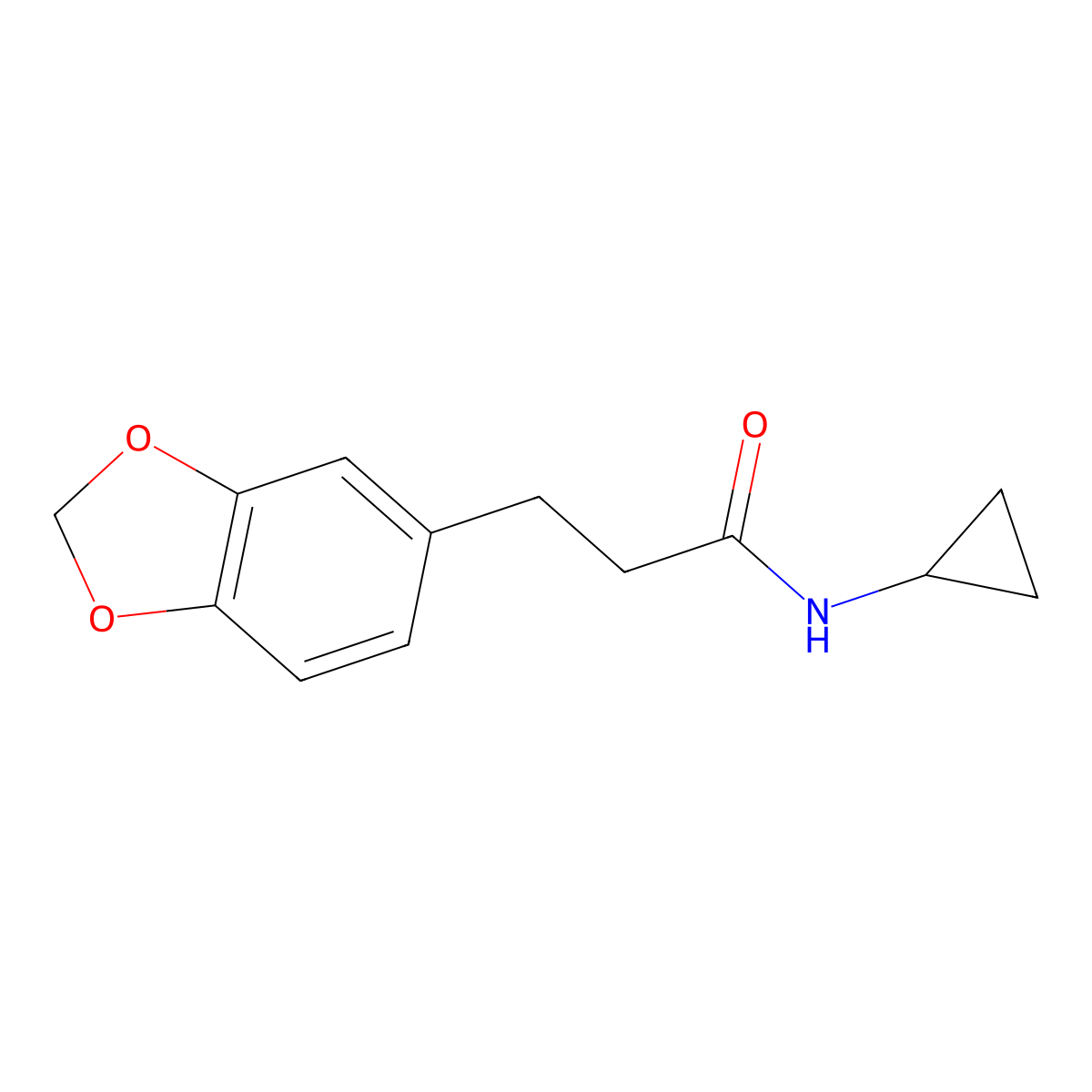 3-(1,3-benzodioxol-5-yl)-N-cyclopropylpropanamide molecular structure, CAS 1147532-22-6