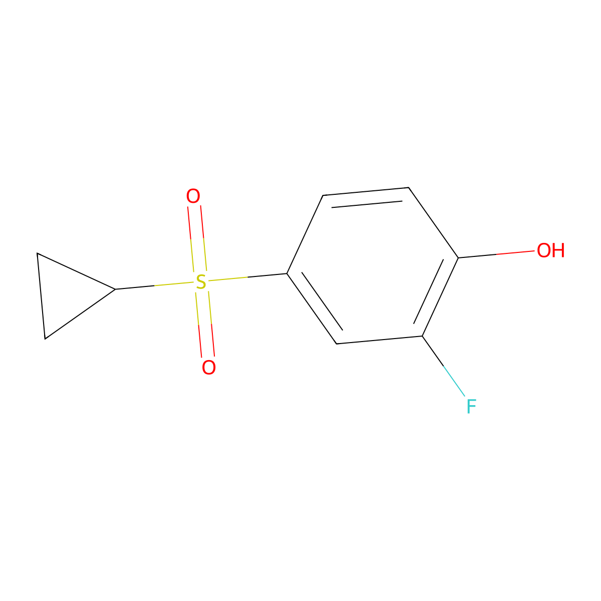 4-(Cyclopropylsulfonyl)-2-fluorophenol molecular structure, CAS 1147558-10-8