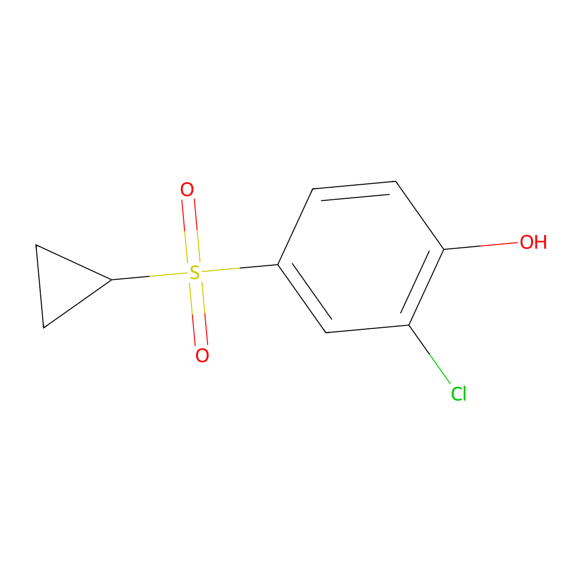 2-Chloro-4-(cyclopropylsulfonyl)phenol molecular structure, CAS 1147558-11-9